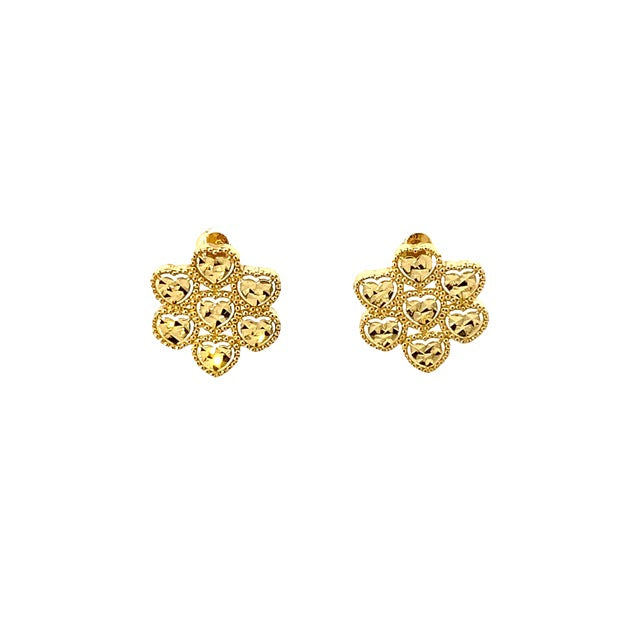 Celestine Flower Heart Diacut Earrings