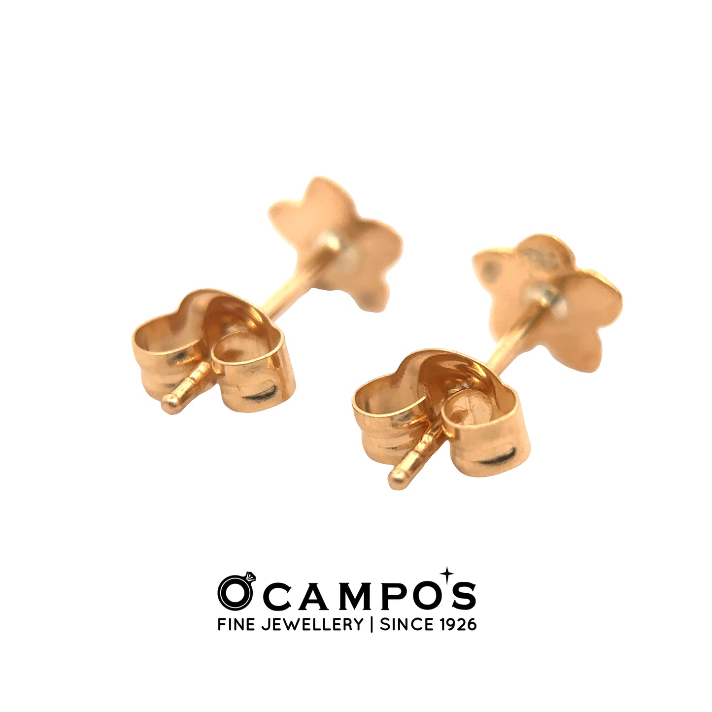 Syra 18 Karat Yellow Gold Stud Earring Flower Design