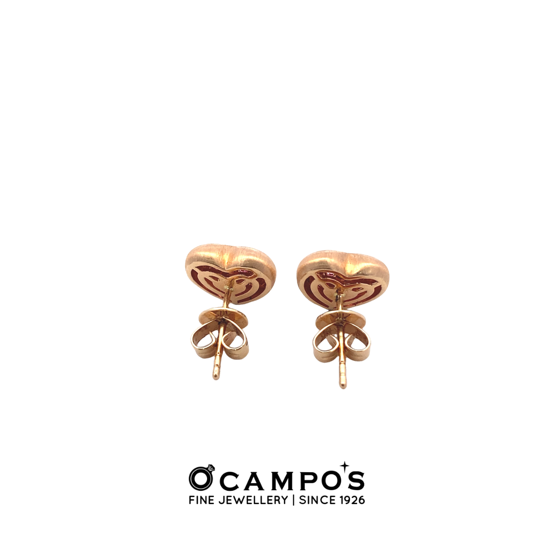 HEART PINK SAPPHIRE STUD EARRINGS