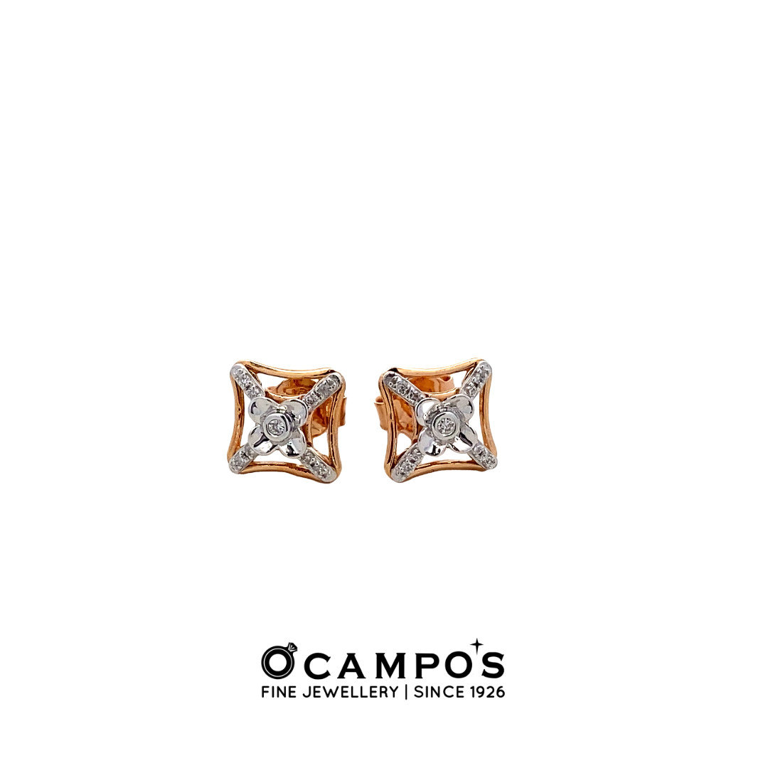 STELLAR TWO-TONED STUD EARRINGS