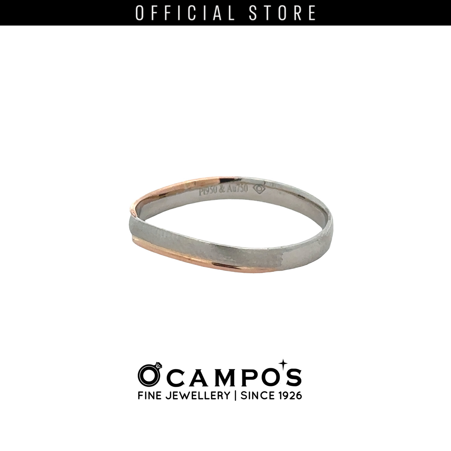Amaretta 18 Karat 2 Tone With Platinum Wedding Ring Size 8