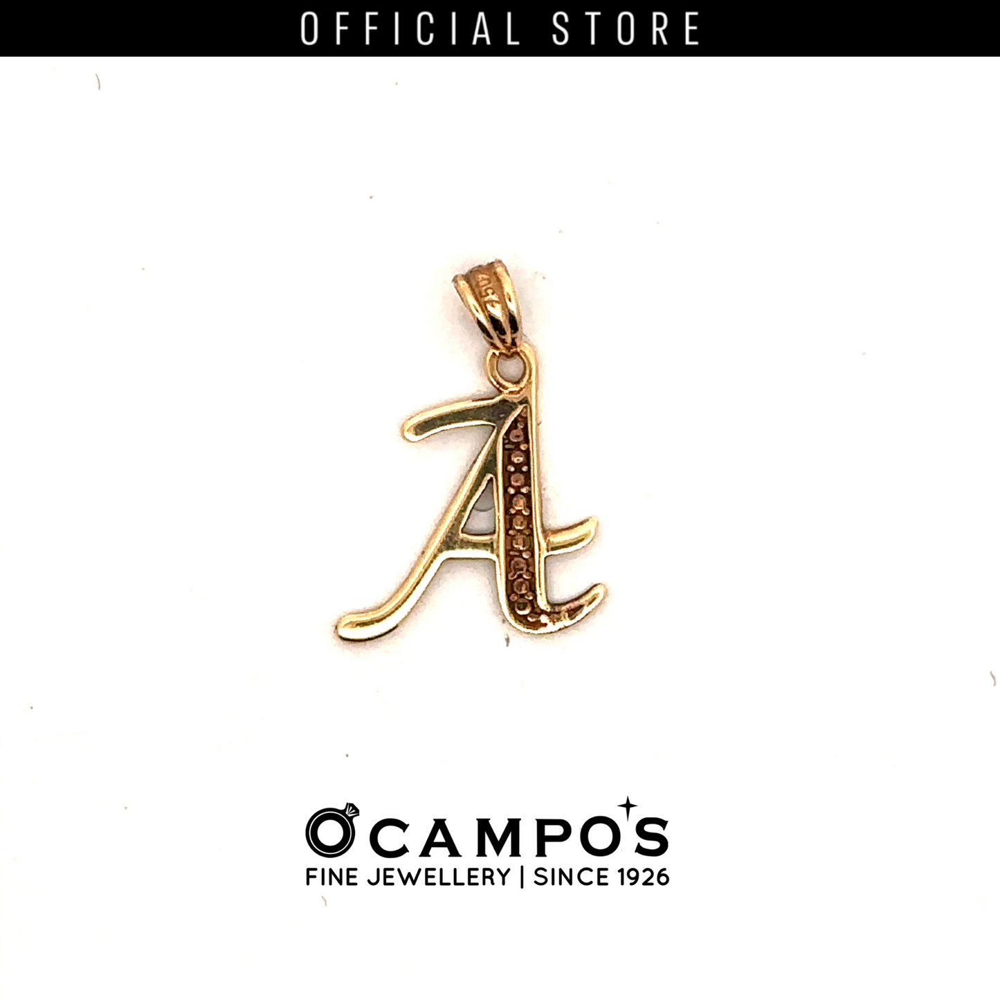 Astraia 18 Karat Yellow Gold Initial Pendant Letter A
