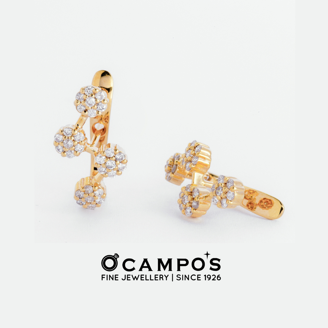 Azalea Diamond Earrings - Yellow Gold