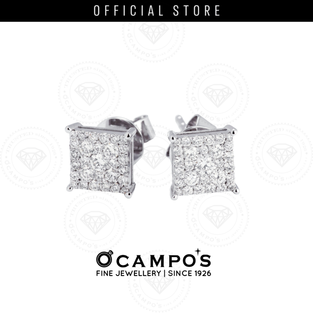 Duchess Illusion Diamond Earrings - White Gold