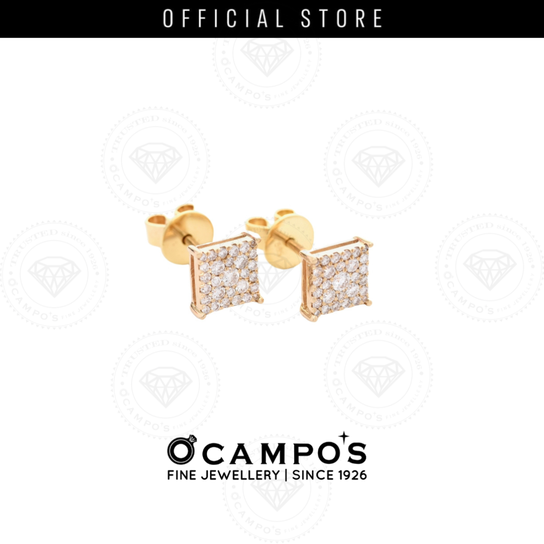 Duchess Illusion Diamond Earrings - Yellow Gold
