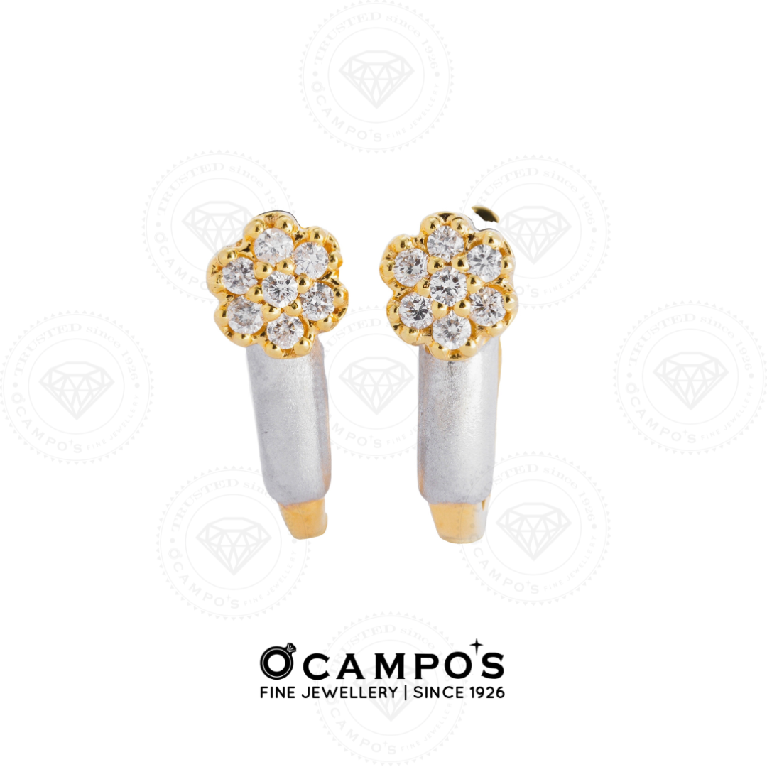 Dahlia Diamond Earrings- Yellow Gold