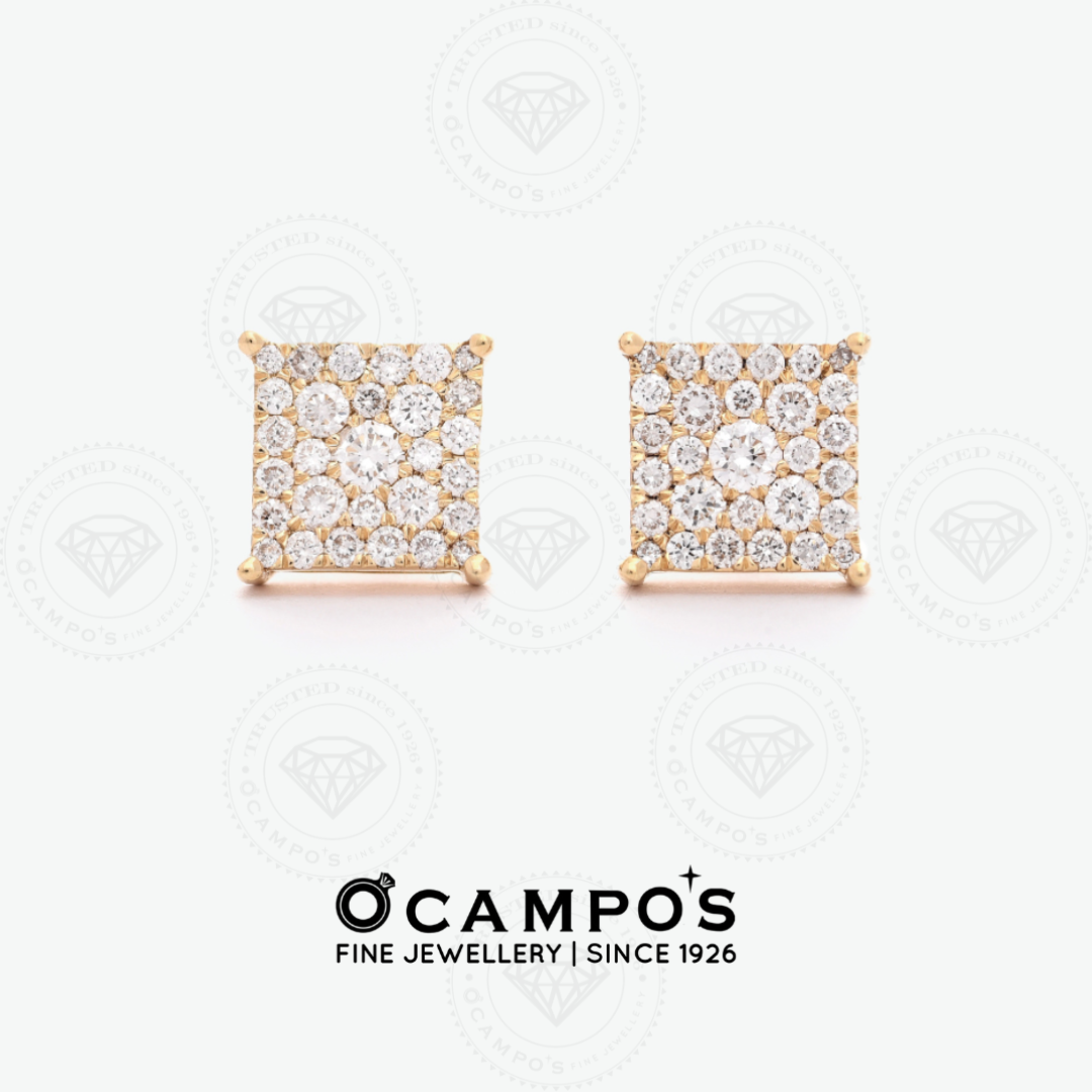 Duchess Illusion Diamond Earrings - Yellow Gold