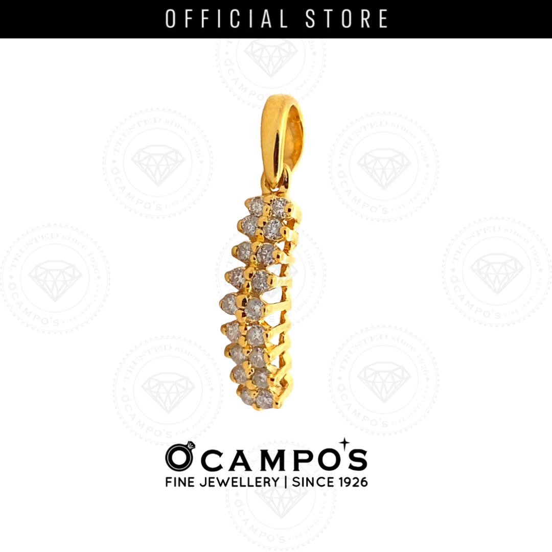 Cleo Pyramid Diamond Pendant - Yellow Gold