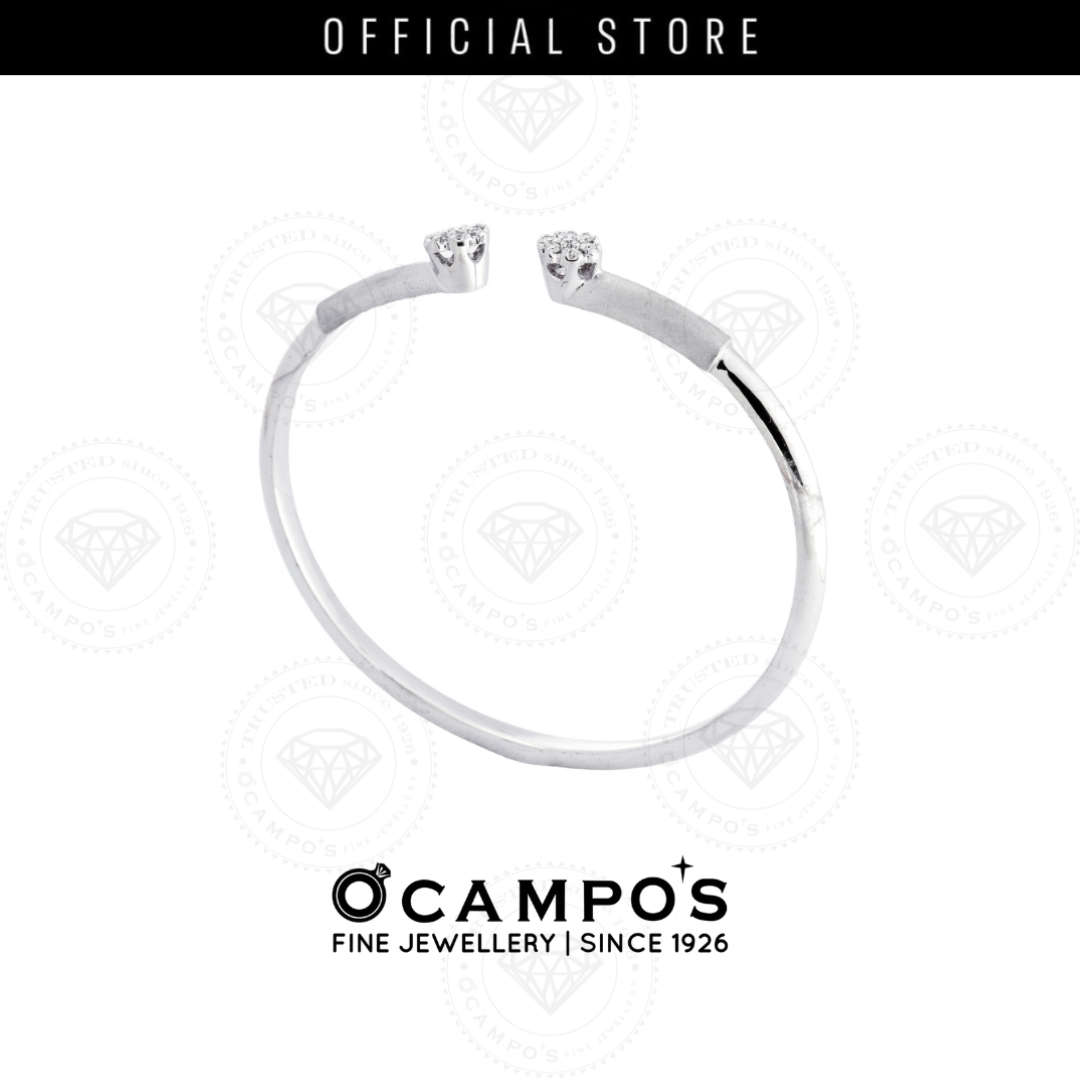 Dahlia Diamond Bangle - White Gold