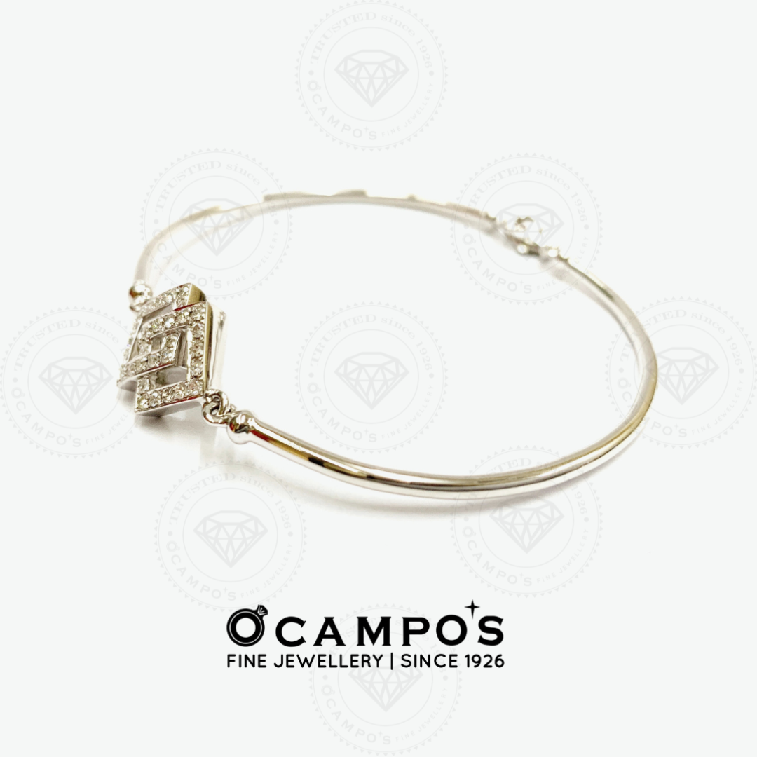 Audrey Diamond Bangle - White Gold