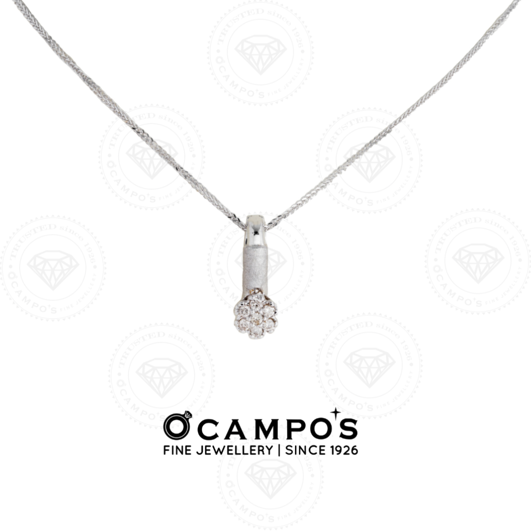 Dahlia Diamond Pendant - White Gold