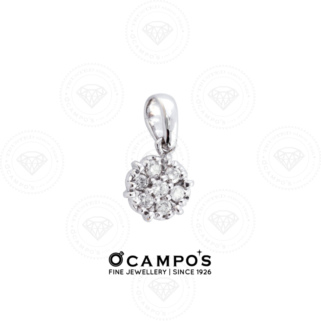 Rosa Diamond Pendant - White Gold