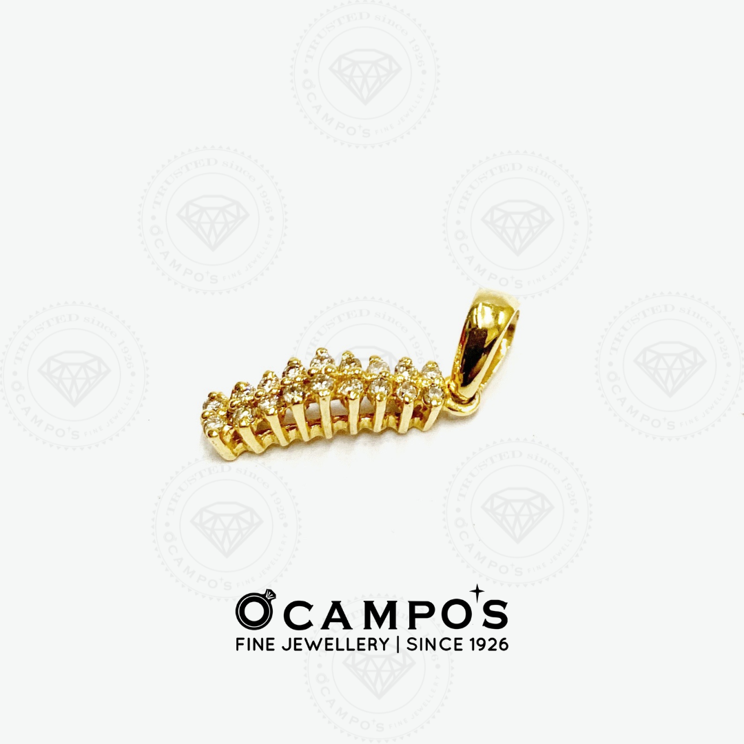 Cleo Pyramid Diamond Pendant - Yellow Gold