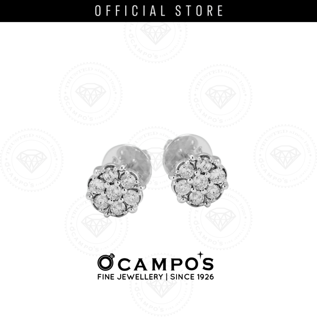 Rosa Diamond Earrings - White Gold