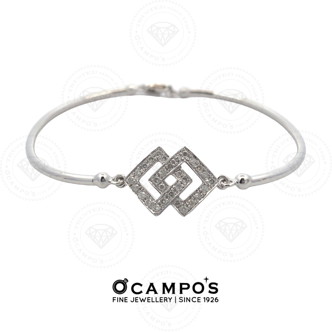 Audrey Diamond Bangle - White Gold