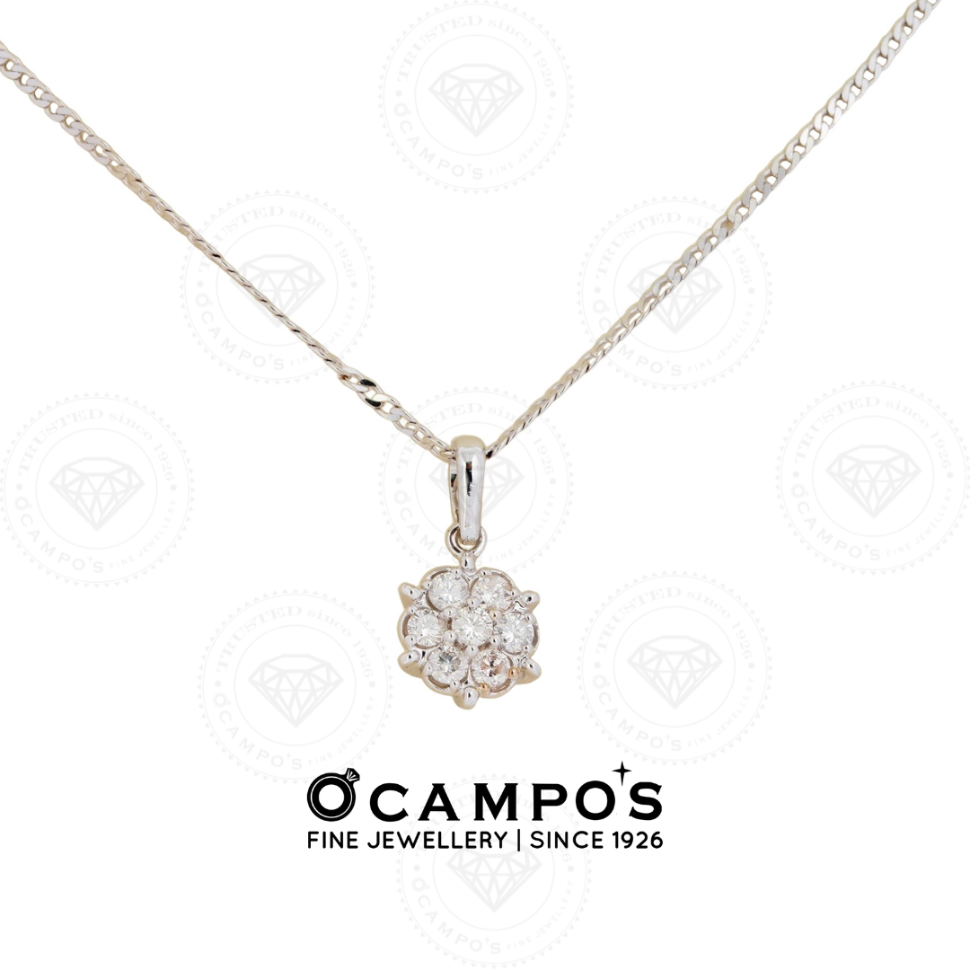 Rosa Diamond Pendant - White Gold