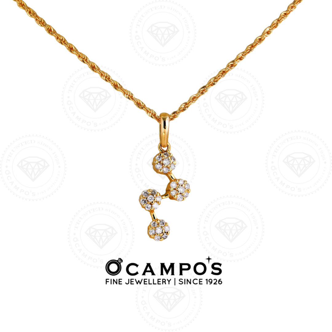 Azalea Diamond Pendant - Yellow Gold