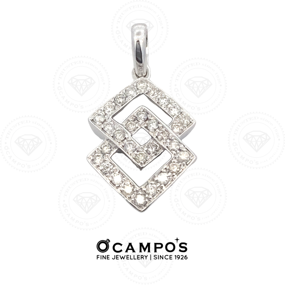 Audrey Diamond Pendant - White Gold
