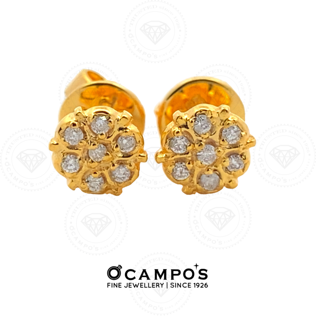 Rosa Diamond Earrings - Yellow Gold