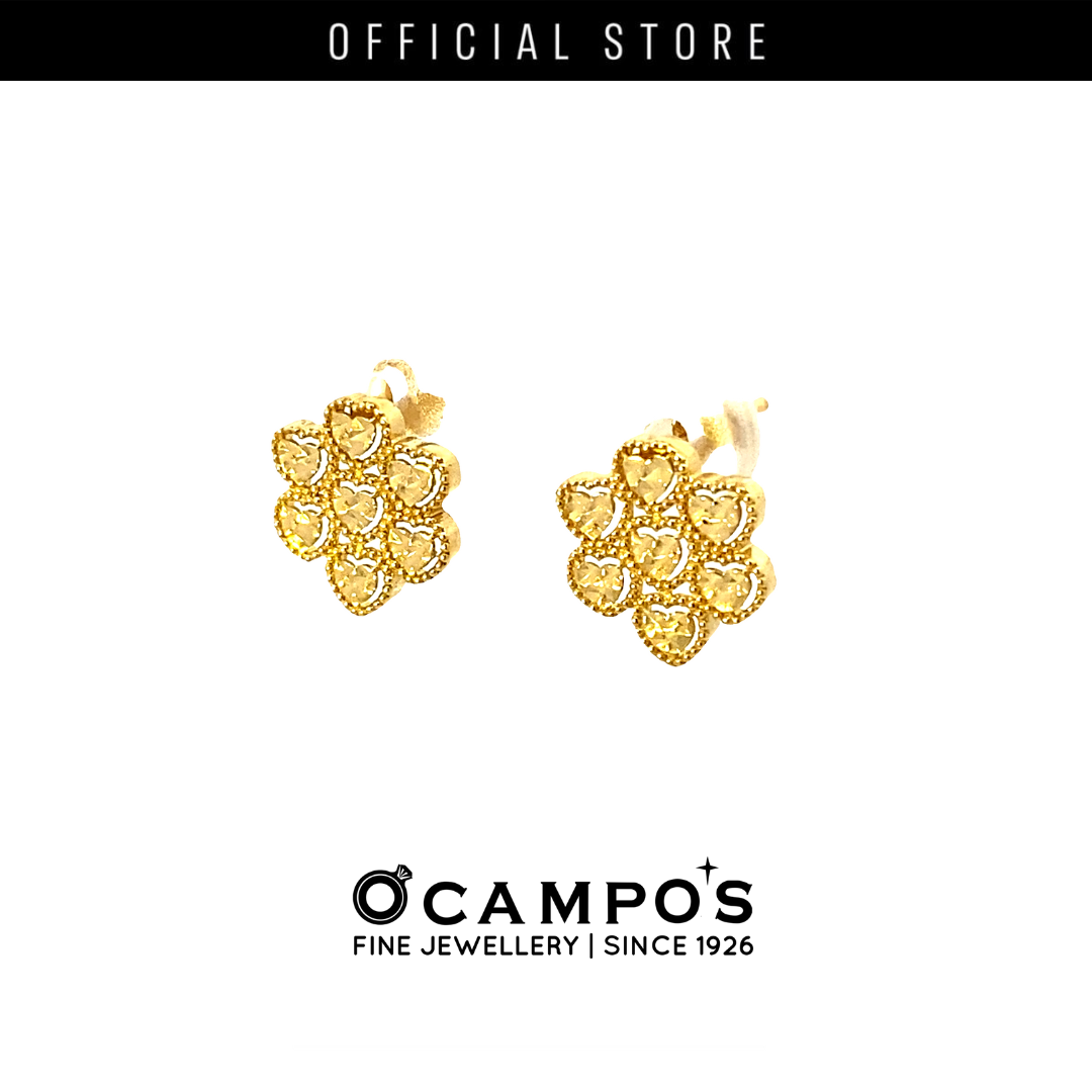 Celestine Flower Heart Diacut Earrings