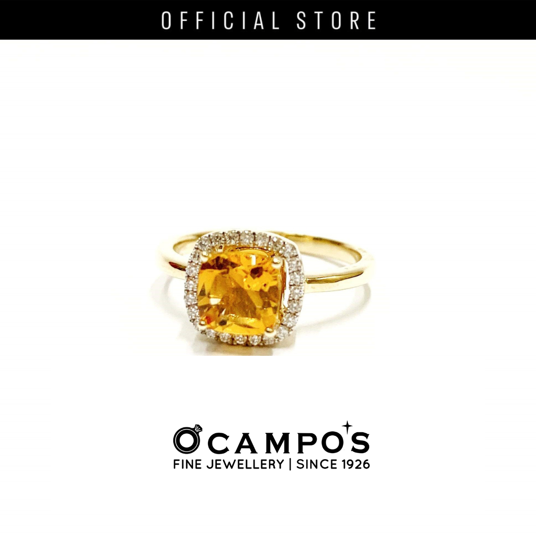 Citrine Celeste with Diamonds Ring