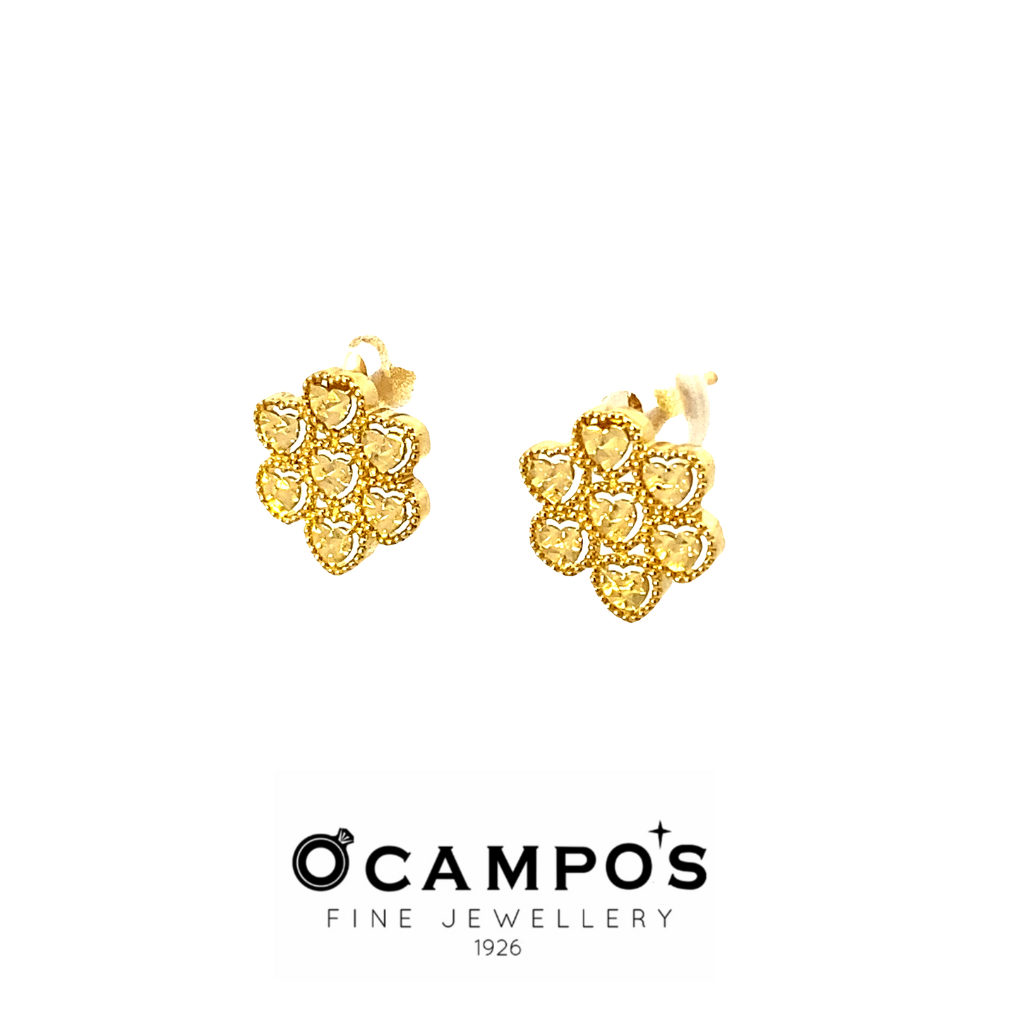Celestine Flower Heart Diacut Earrings