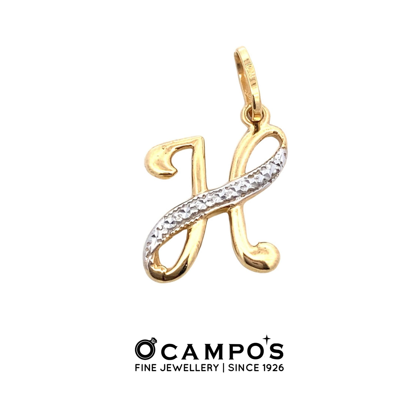 Harmonia 18 Karat 2 Tone Initial Pendant H