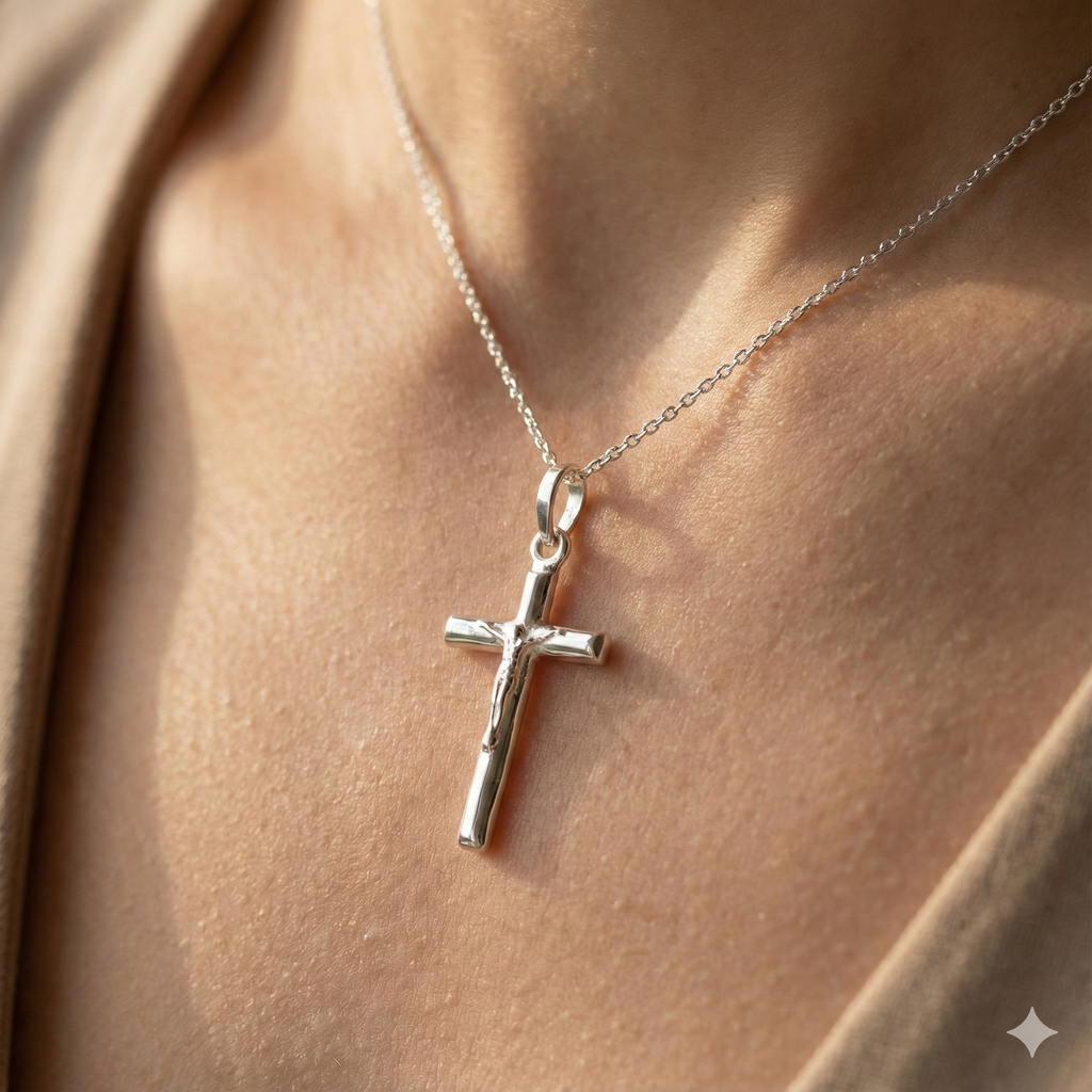 Fiorenza White Gold Cross Pendant