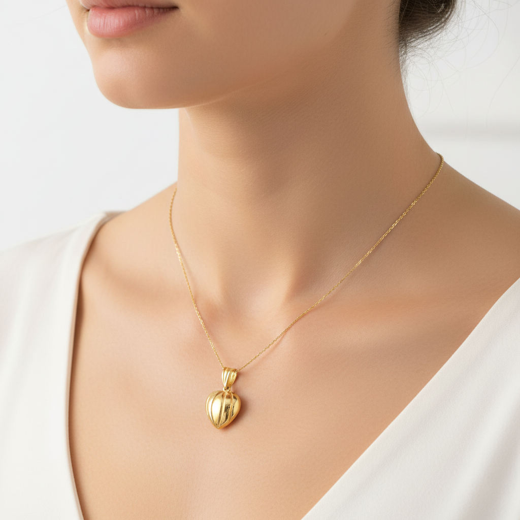 Elysienne Yellow Gold Pop Heart Pendant