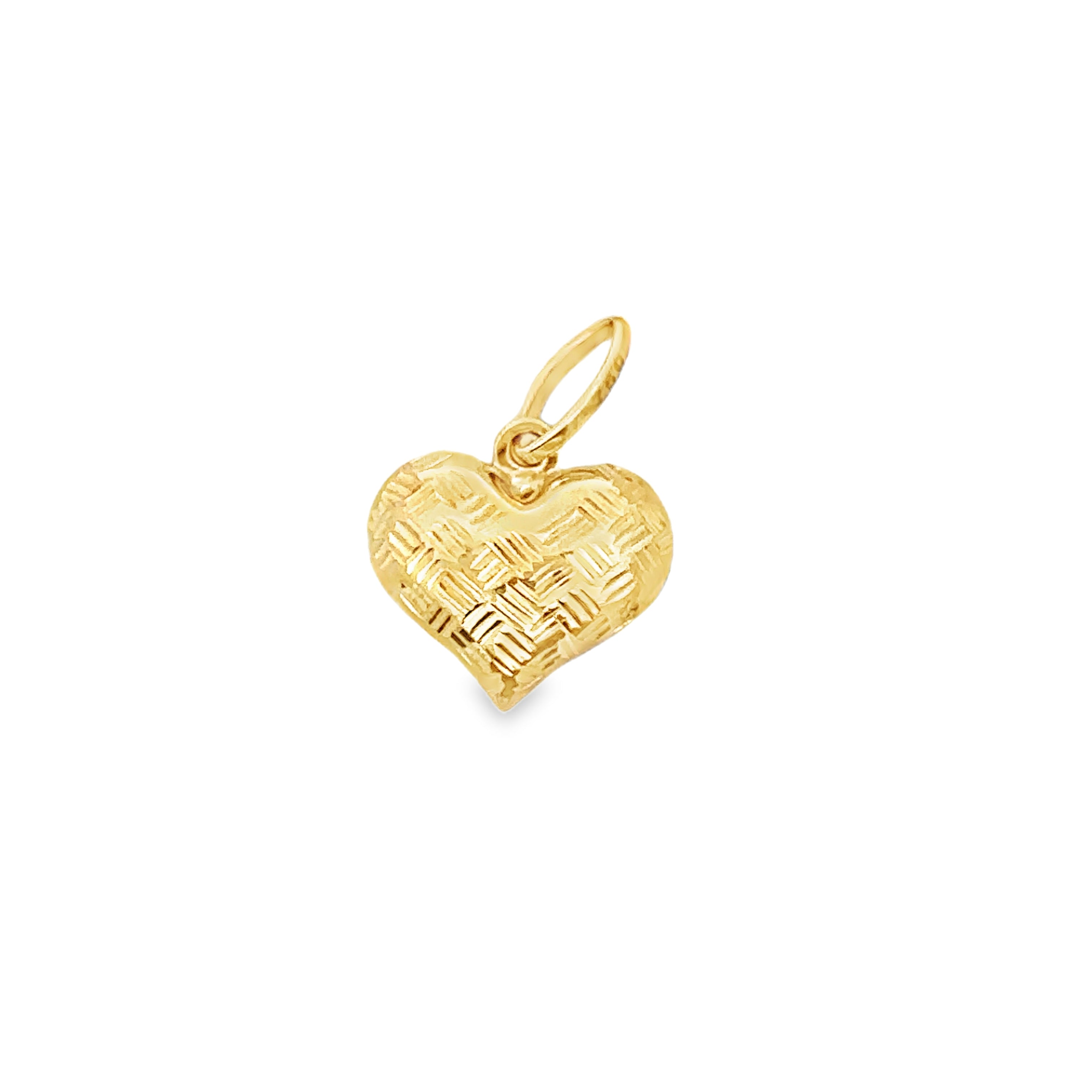 Orlianne Yellow Gold Pop Heart Pendant Diamond Cut