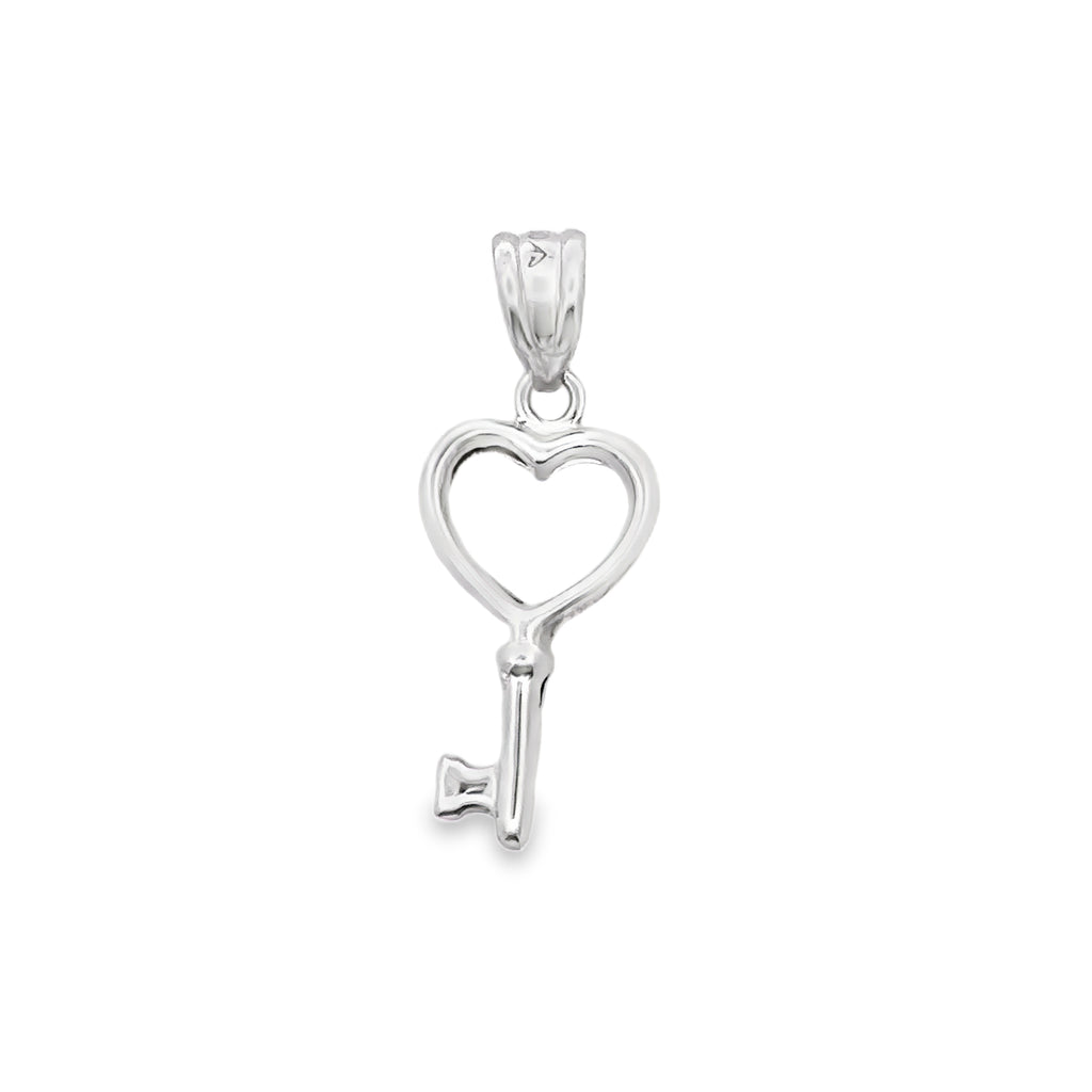 Celestine White Gold Key Pendant