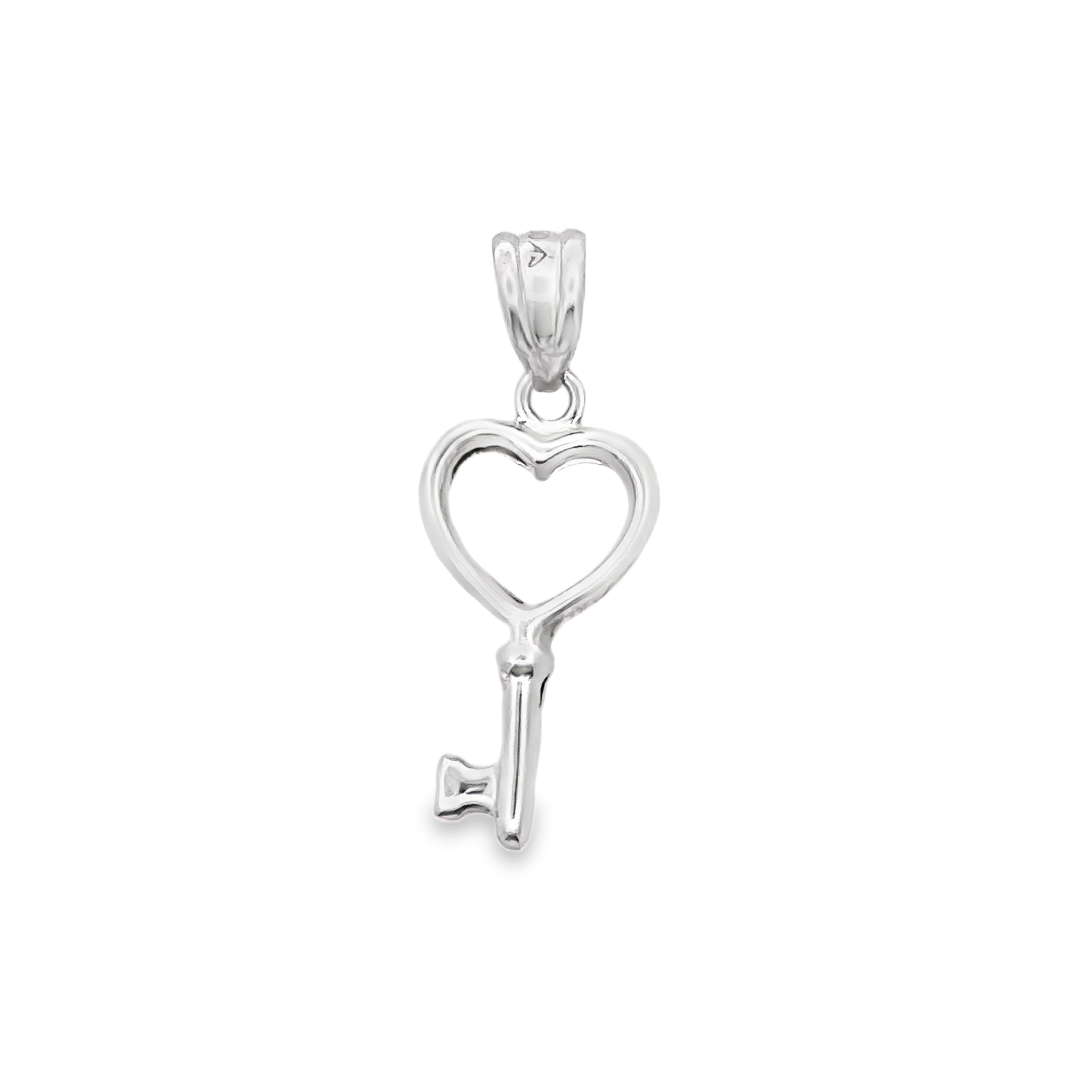 Celestine White Gold Key Pendant
