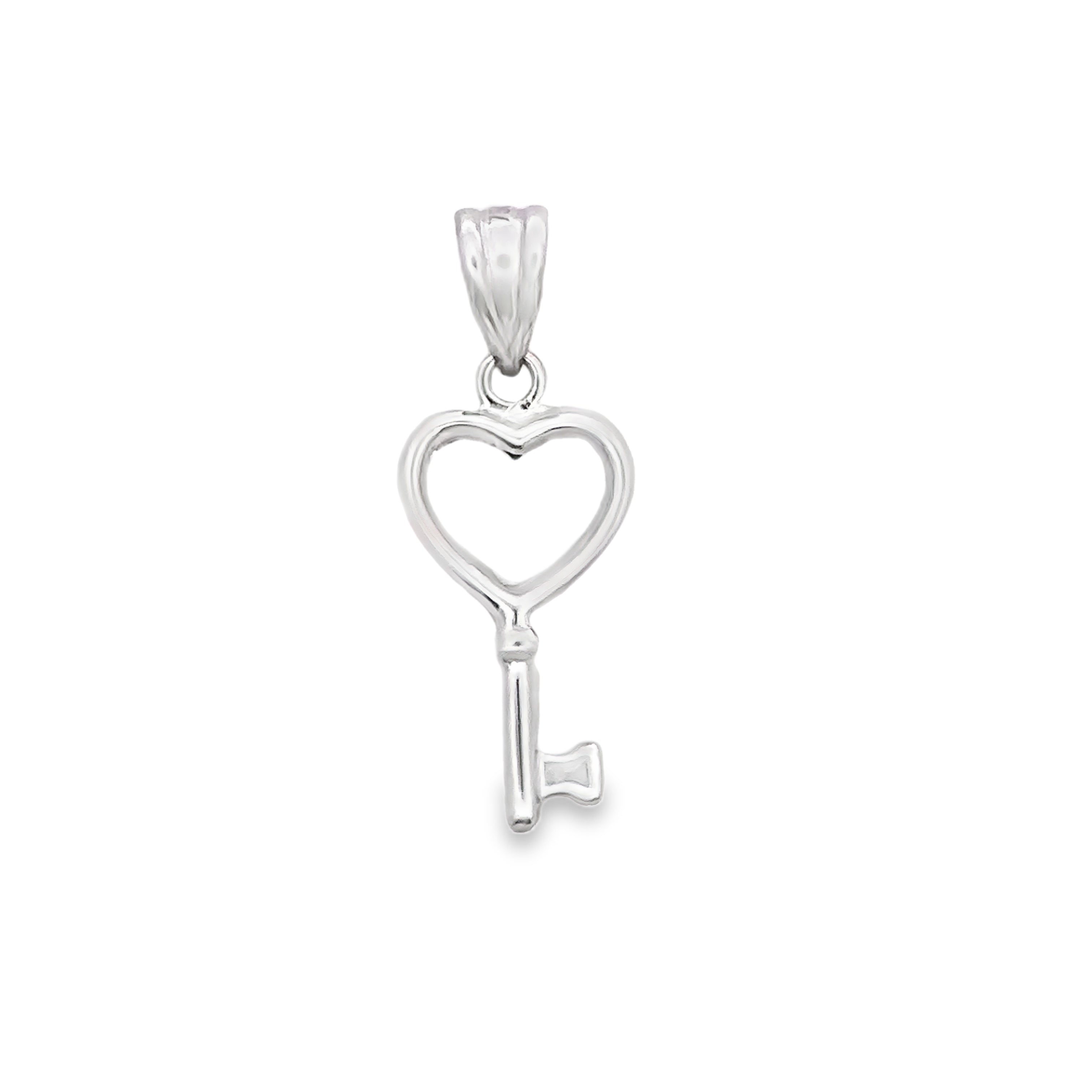 Celestine White Gold Key Pendant