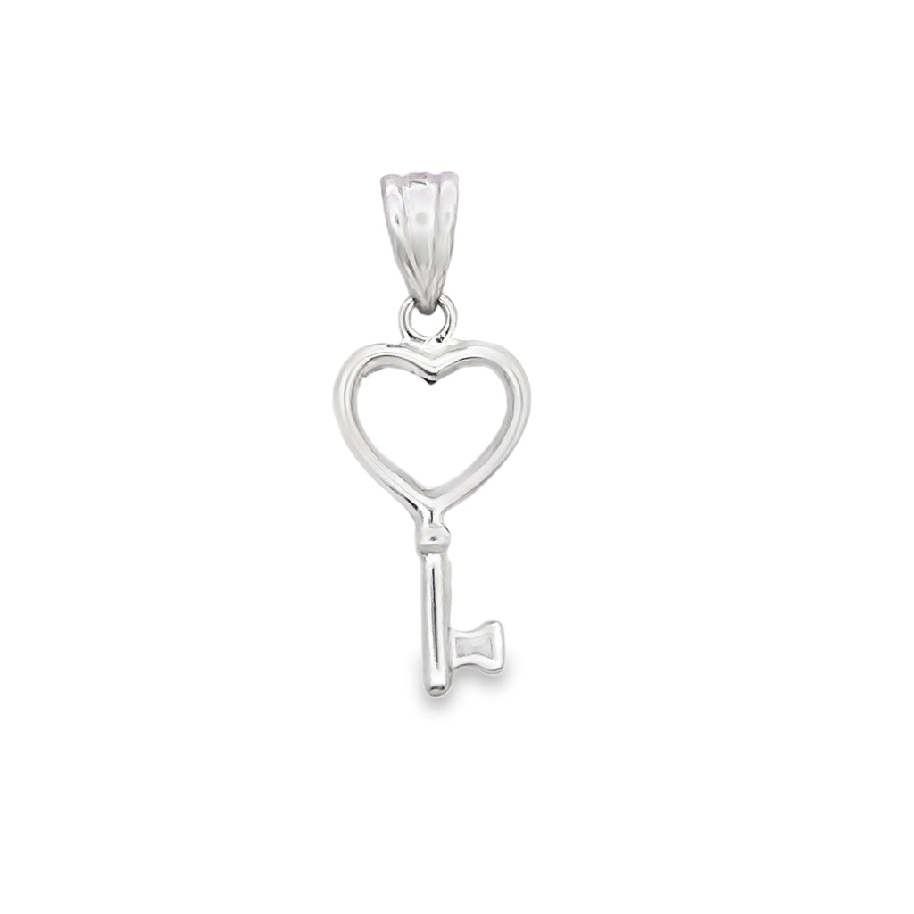 Celestine White Gold Key Pendant