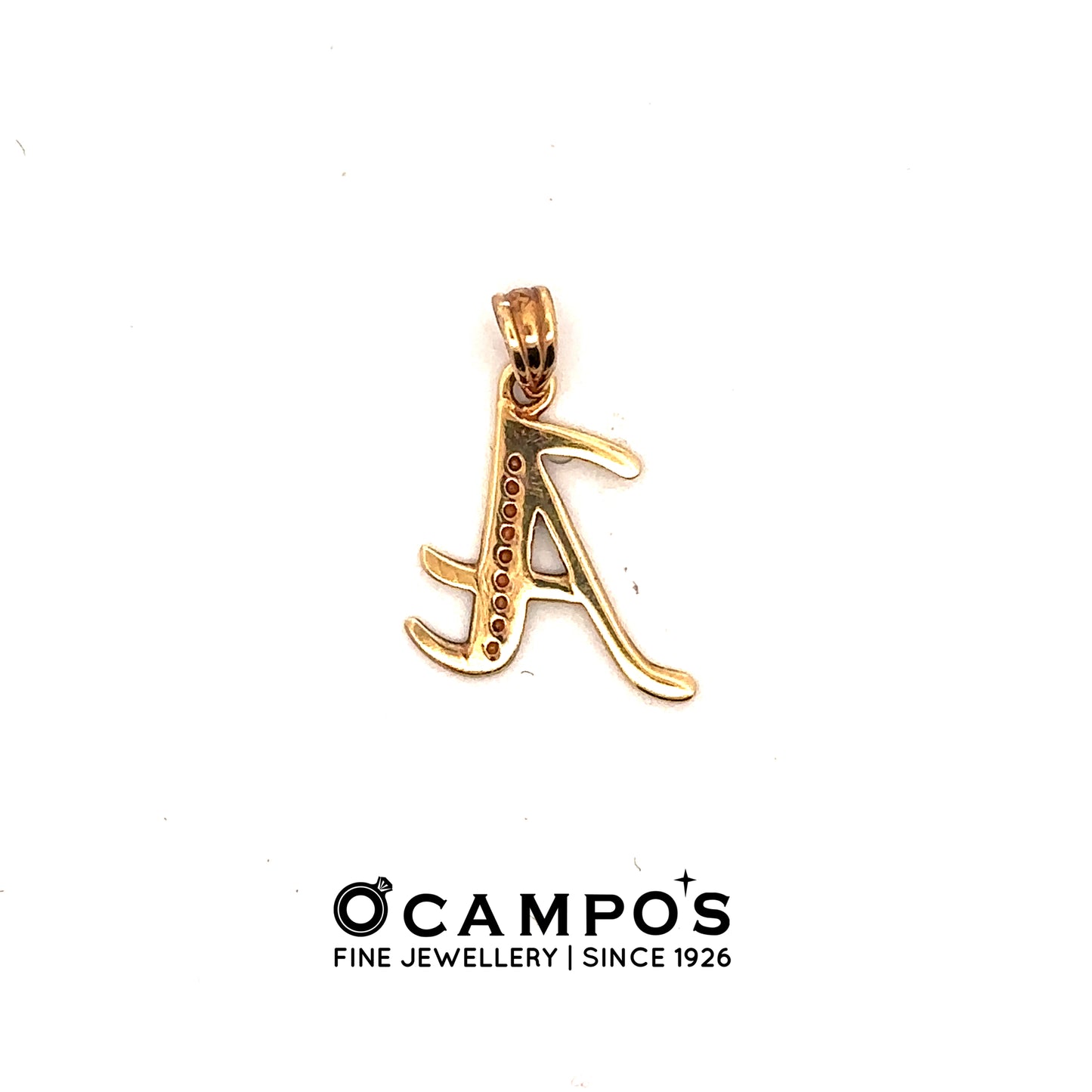 Astraia 18 Karat Yellow Gold Initial Pendant Letter A