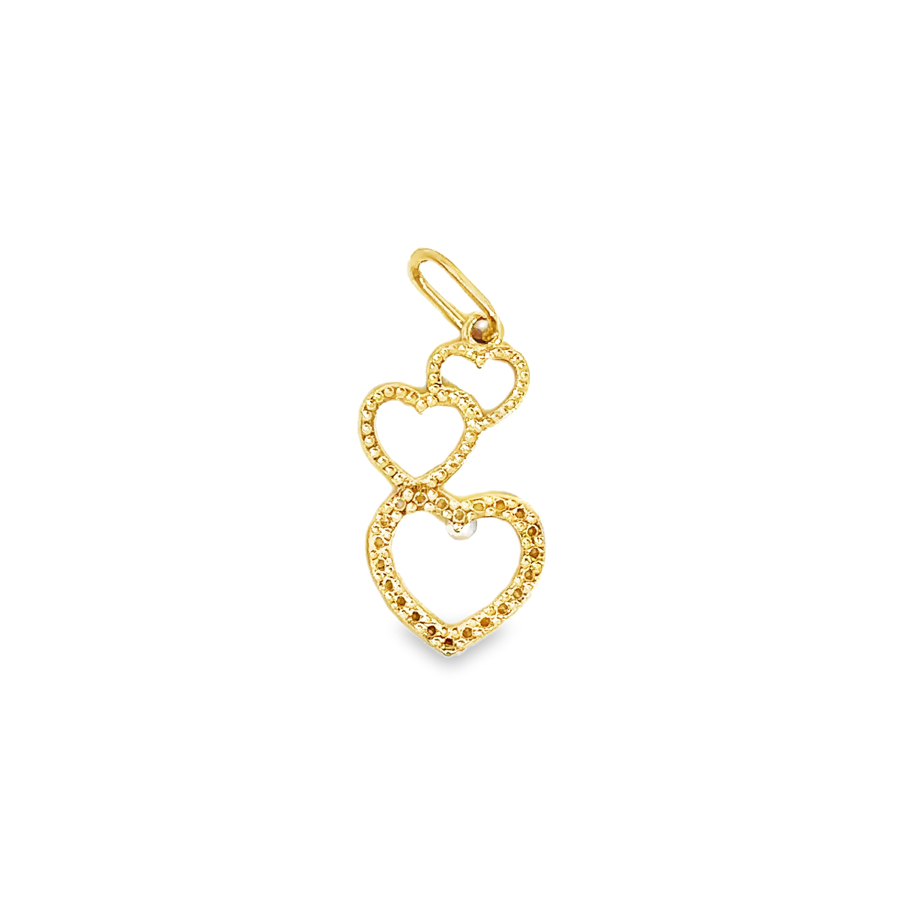 Noreya Yellow Gold Triple Heart Pendant