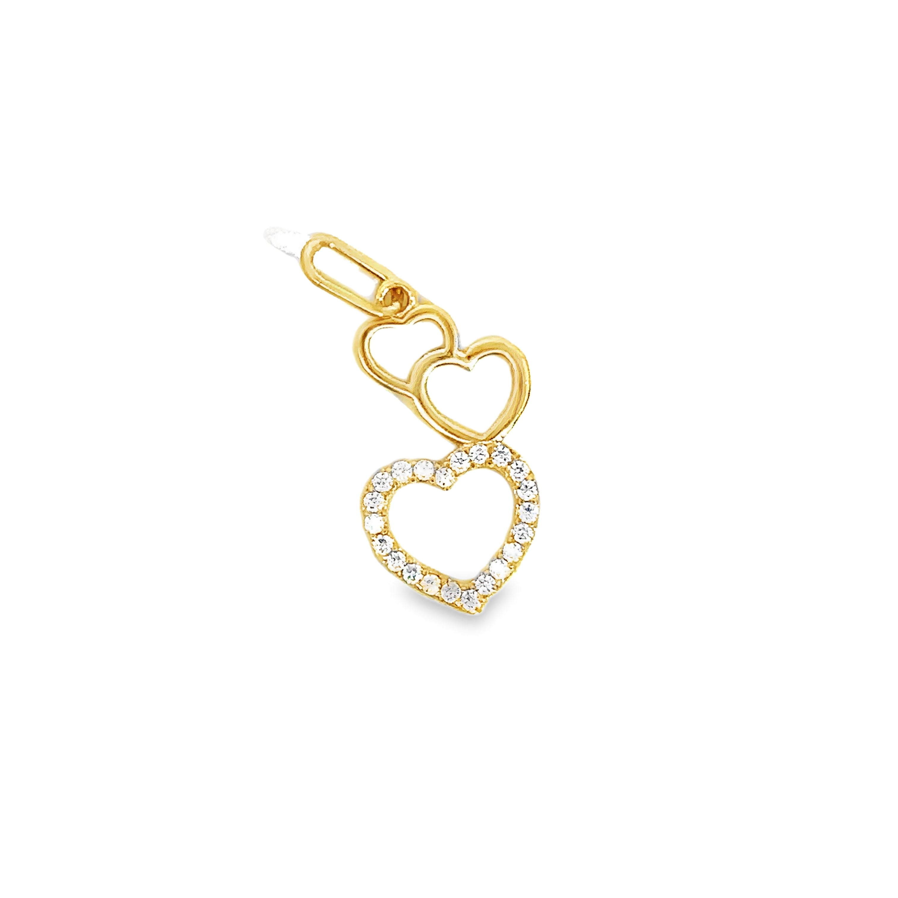 Noreya Yellow Gold Triple Heart Pendant