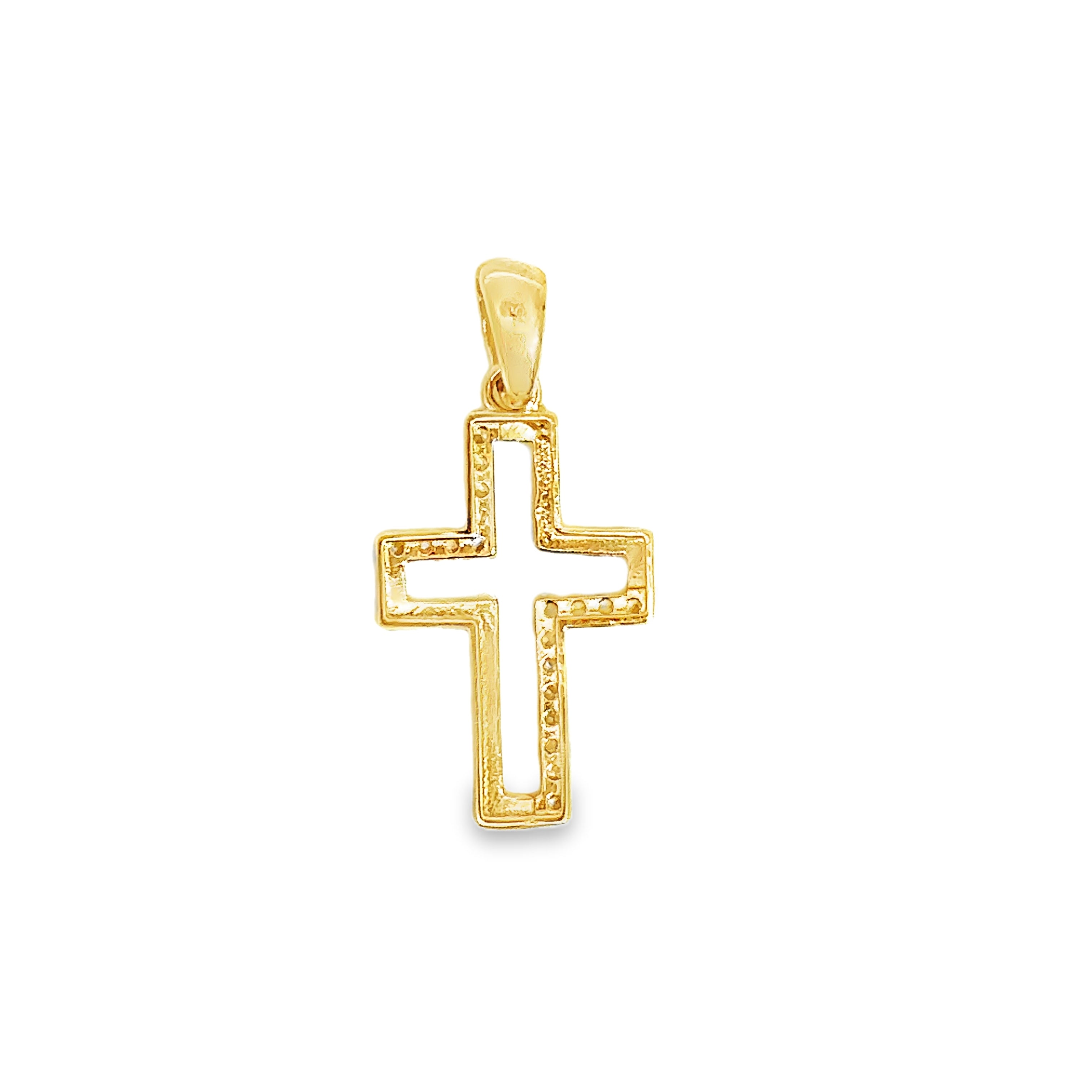 Kaelise Yellow Gold Open Cross Pendant