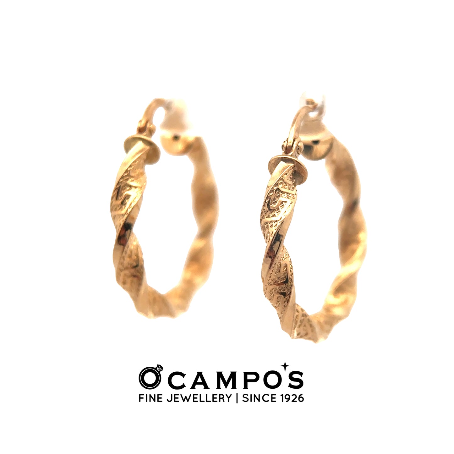 Avara 18 Karat Yellow Gold Loop Earring Twisted Design
