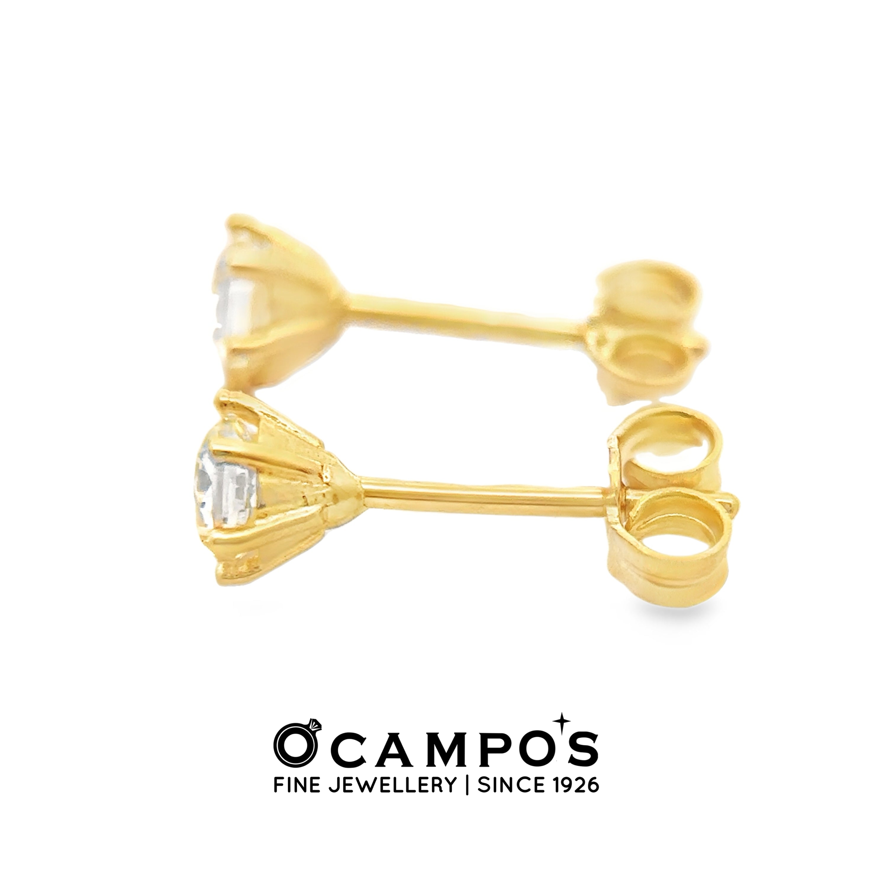 Evadne 18 Karat Yellow Gold Stud Earring