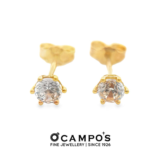 Evadne 18 Karat Yellow Gold Stud Earring