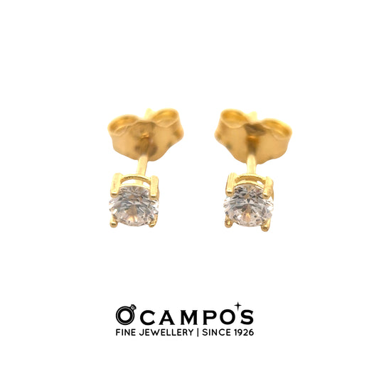 Nymphaia 18 Karat Yellow Gold Stud Earring