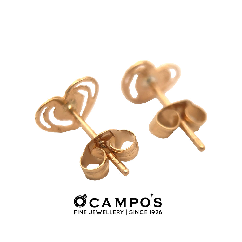 Isara 18 Karat Yellow Gold Stud Earring Heart Design