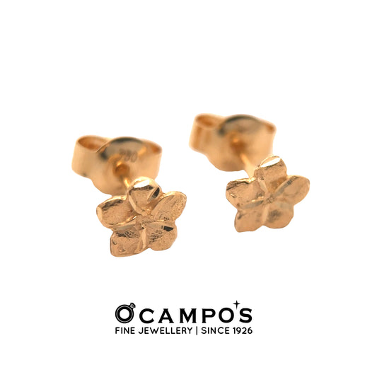 Syra 18 Karat Yellow Gold Stud Earring Flower Design