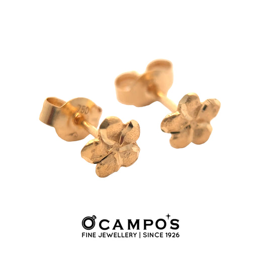 Liora 18 Karat Yellow Gold Stud Earring Flower Design