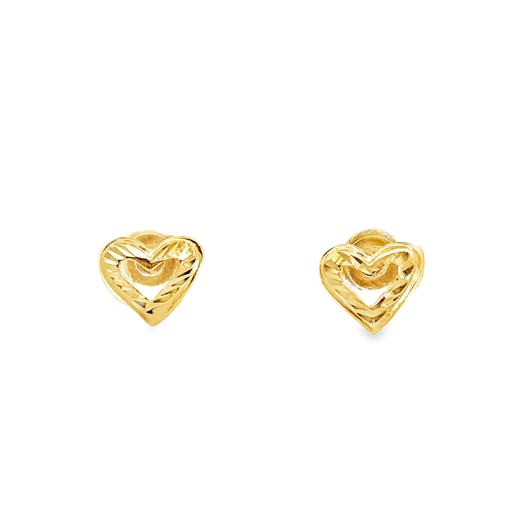 Laervyn Yellow Gold Earring Open Heart