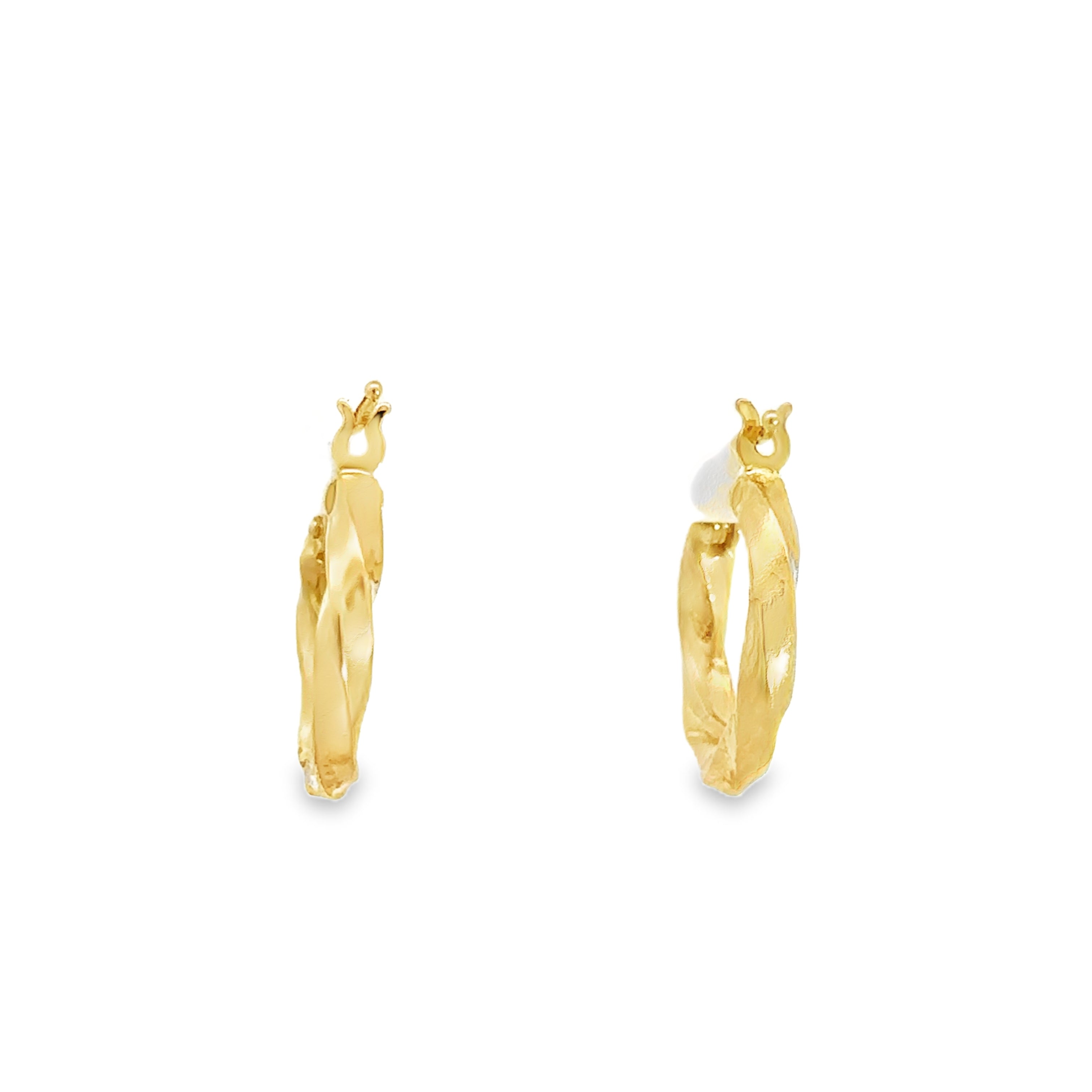Feralyne Yellow Gold Twisted loop Earrings