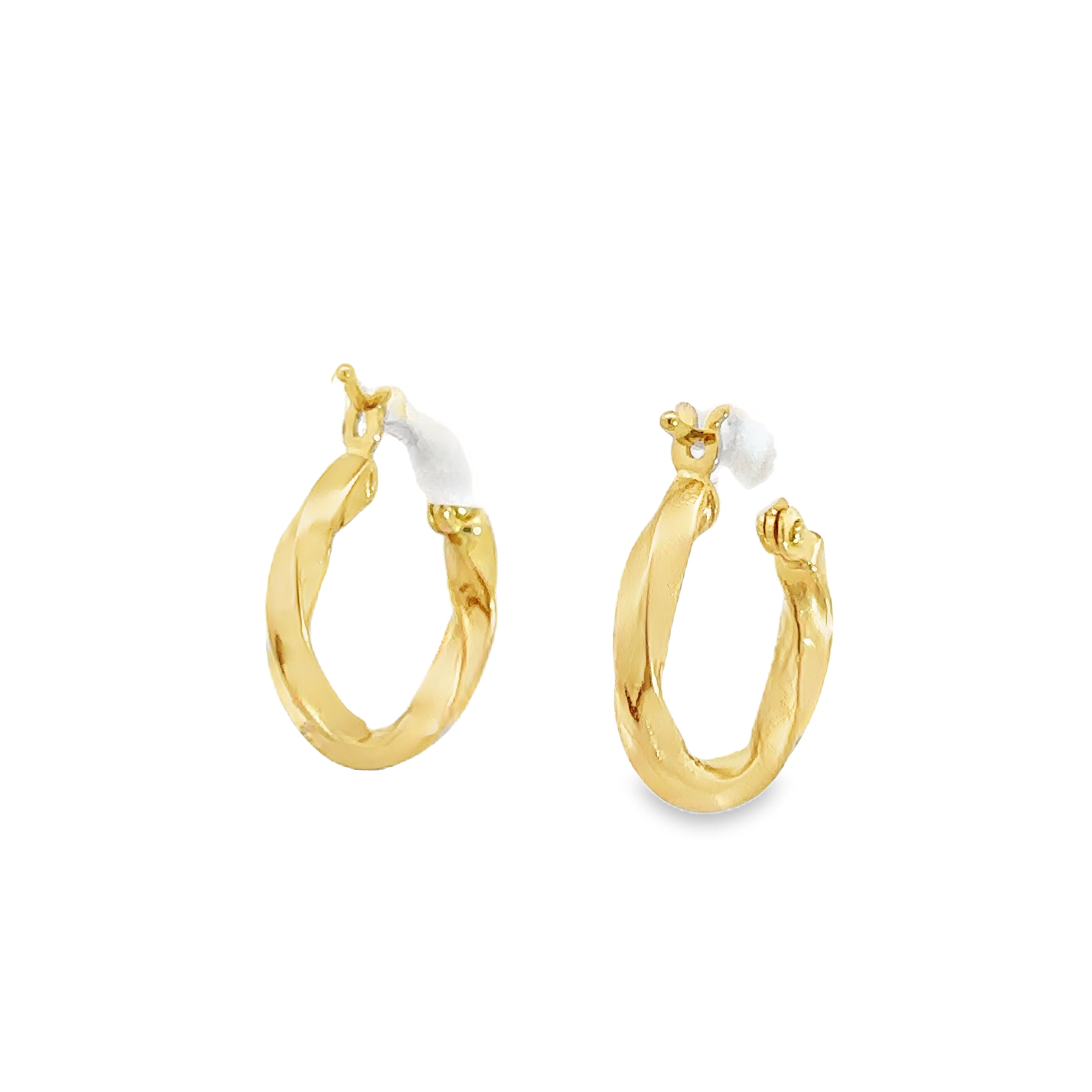 Feralyne Yellow Gold Twisted loop Earrings