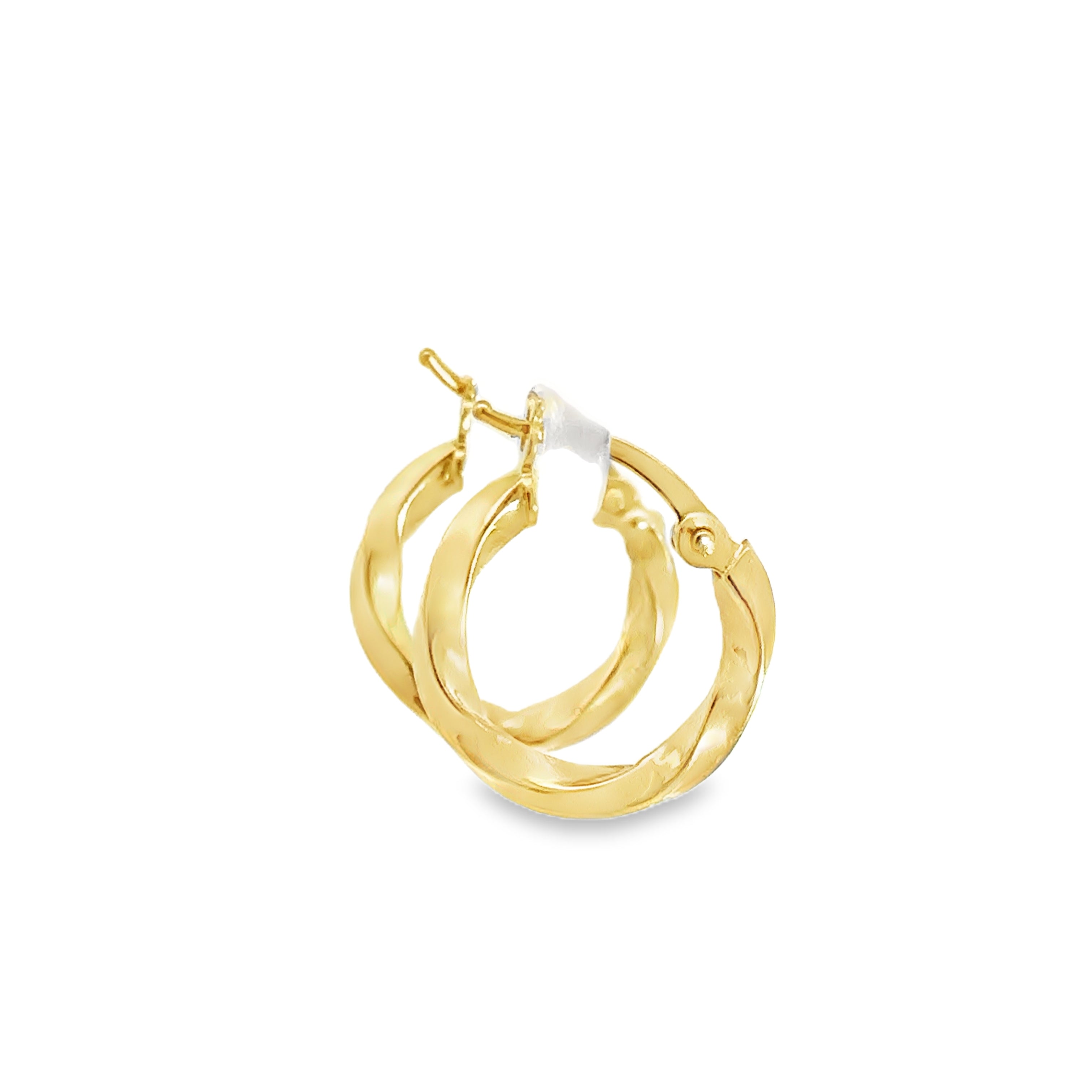 Feralyne Yellow Gold Twisted loop Earrings