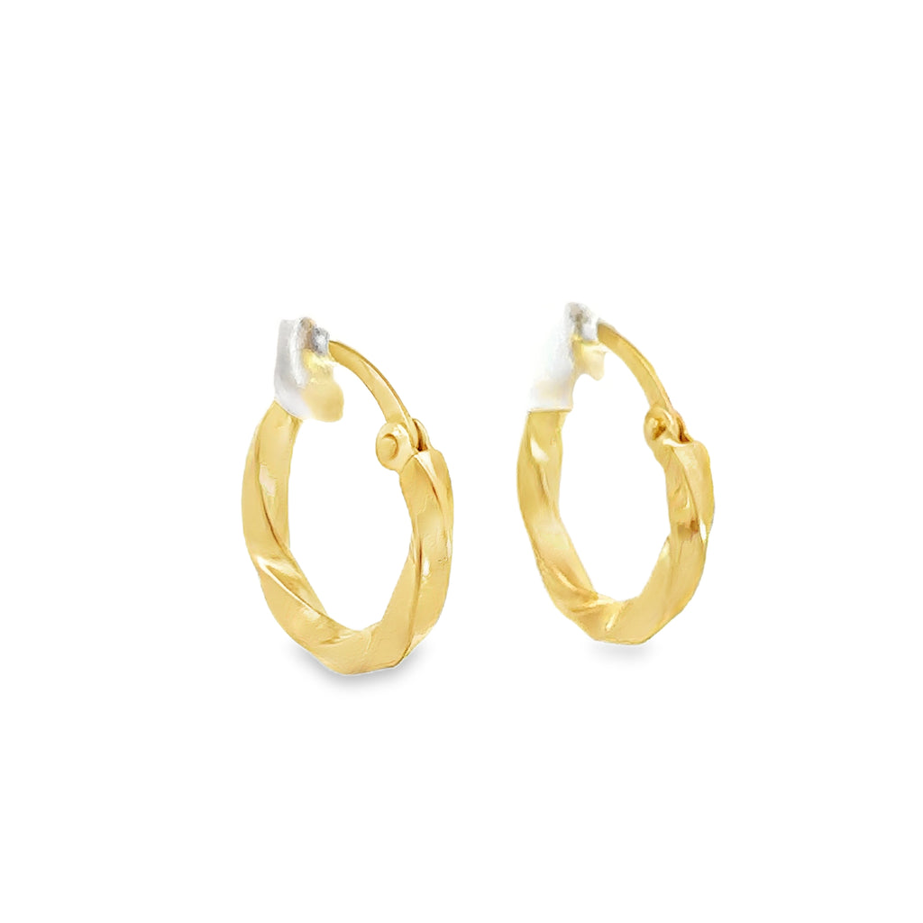Feralyne Yellow Gold Twisted loop Earrings